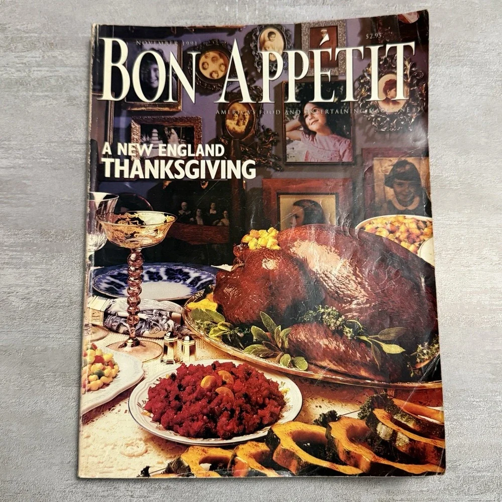 Bon Appetit Magazine New England Thanksgiving Cooking Recipe‎ November 1991